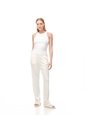Camiseta Esqueleto Slim Rib Algodón Blanca Mujer Blanco de Gef