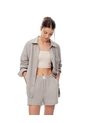Short Relax Tiro Alto Texturizado Taupe Mujer Marron Claro de Gef