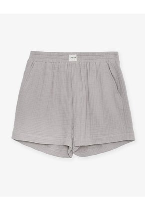 Short Relax Tiro Alto Texturizado Taupe Mujer Marron