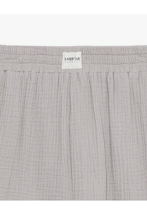 Short Relax Tiro Alto Texturizado Taupe Mujer Marron