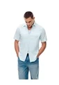 Camisa Manga Corta Regular Algodón Azul Hombre Azul de Gef