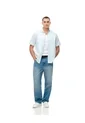 Camisa Manga Corta Regular Algodón Azul Hombre Azul de Gef