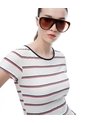 Camiseta Slim Algodón Rayas Mujer Blanco de Gef