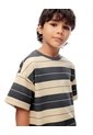 Camiseta Regular Algodón Rayas Niño Gris de Gef