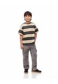Camiseta Regular Algodón Rayas Niño Gris de Gef