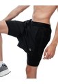 Pantaloneta Deportiva Malla Interna Negra Hombre Negro de Gef
