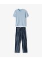 Camiseta + Pantalón De Pijama Algodón Azul Hombre Azul de Gef