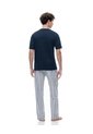 Pijama Relaxed Manga Corta Azul Con Rayas Hombre Azul de Gef