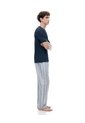Pijama Relaxed Manga Corta Azul Con Rayas Hombre Azul de Gef