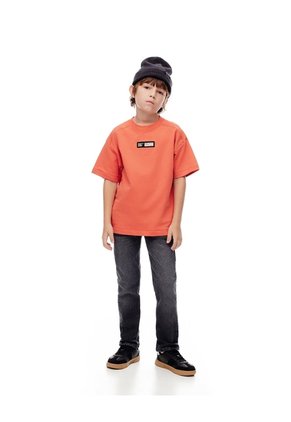 Camiseta Oversize Algodón Naranja Niño Naranja