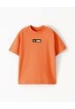 Camiseta Oversize Algodón Naranja Niño Naranja de Gef