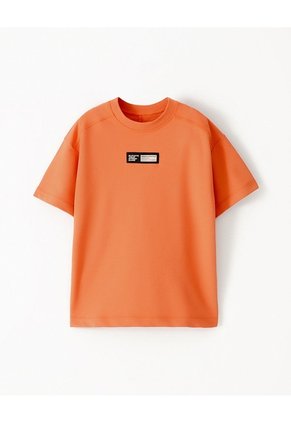Camiseta Oversize Algodón Naranja Niño Naranja