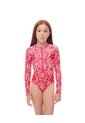 Vestido De Baño Manga Larga Estampado Niña Naranja de Gef