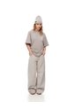 Camiseta Oversize Algodón Taupe Estampada Mujer Marron Claro de Gef