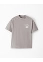 Camiseta Oversize Algodón Taupe Estampada Mujer Marron Claro de Gef
