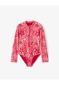 Vestido De Baño Manga Larga Estampado Niña Naranja de Gef