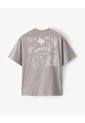 Camiseta Oversize Algodón Taupe Estampada Mujer Marron Claro de Gef