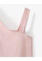 Camiseta Asimétrica Slim Rib Algodón Rosada Niña Rosa de Gef