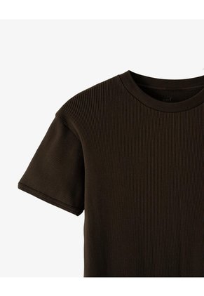 Camiseta Slim Rib Algodón Chocolate Hombre Chocolate