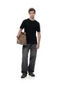 Camiseta Regular Algodón Jersey Negra Hombre Negro de Gef