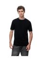Camiseta Regular Algodón Jersey Negra Hombre Negro de Gef