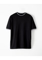Camiseta Regular Algodón Jersey Negra Hombre Negro de Gef