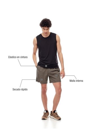 Pantaloneta Deportiva Malla Interna Café Hombre Cafe Gef
