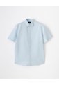 Camisa Manga Corta Regular Algodón Azul Hombre Azul de Gef