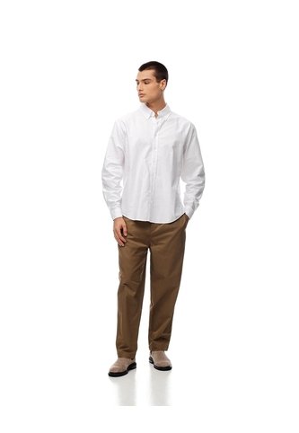 Pantalón Recto Drill Algodón Café Hombre Cafe Gef