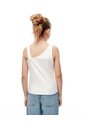 Camiseta Asimétrica Slim Rib Algodón Blanca Niña Blanco de Gef