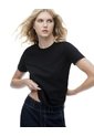 Camiseta Manga Corta Regular Negra Mujer Negro de Gef