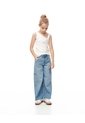 Camiseta Asimétrica Slim Rib Algodón Blanca Niña Blanco de Gef