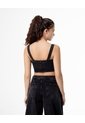 Crop Top Slim Denim Negro Mujer Azul de Gef