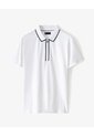 Polo Half Zip Regular Blanca Hombre Blanco de Gef