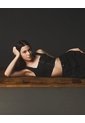 Crop Top Slim Denim Negro Mujer Azul de Gef