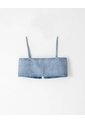 Crop Top Denim Brillos índigo Claro Mujer Azul de Gef