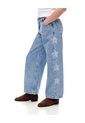 Jean Wide Leg Tiro Alto índigo Medio Niña Azul de Gef
