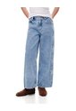 Jean Wide Leg Tiro Alto índigo Medio Niña Azul de Gef