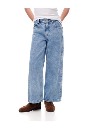 Jean Wide Leg Tiro Alto índigo Medio Niña Azul