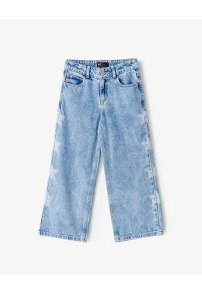 Jean Wide Leg Tiro Alto índigo Medio Niña Azul