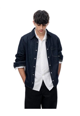 Camisa Regular Manga Larga índigo Oscuro Hombre Azul Oscuro Gef