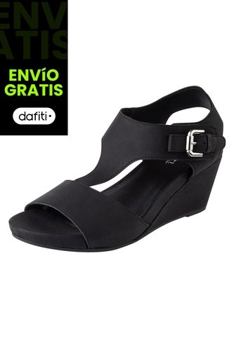 Sandalias Vanna Con Taco Tipo Cuña Para Mujer Negro Comfort Plus 199829 Generic