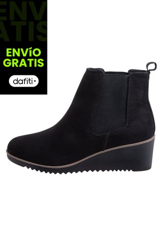Botines Chelsea Con Taco Tipo Cuña Para Mujer Negro Comfort Plus 199327 Payless Generic