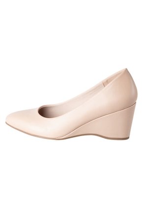 Zapatos De Tacon Tipo Cuña Karlile Para Mujer Beige Comfort Plus 193144 Payless