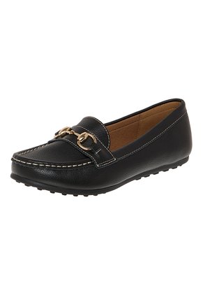 Zapatos Casuales Footsie Tipo Mocasín Para Mujer Negro Comfort Plus 211018