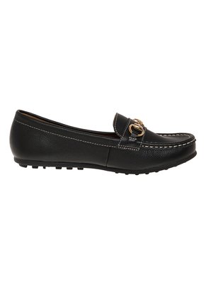 Zapatos Casuales Footsie Tipo Mocasín Para Mujer Negro Comfort Plus 211018
