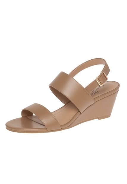 Sandalias Petunia Con Taco Tipo Cuña Para Mujer Bronceado Comfort Plus 201271