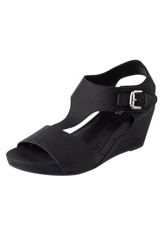 Sandalias Vanna Con Taco Tipo Cuña Para Mujer Negro Comfort Plus 199829 Generic