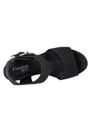 Sandalias Vanna Con Taco Tipo Cuña Para Mujer Negro Comfort Plus 199829