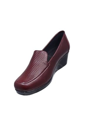 Mocasín Cuero Tacón Corrido Para Mujer